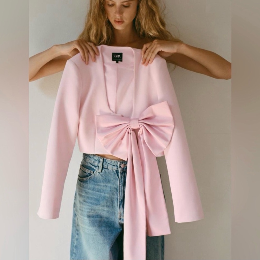 Zara Pink bow blazer